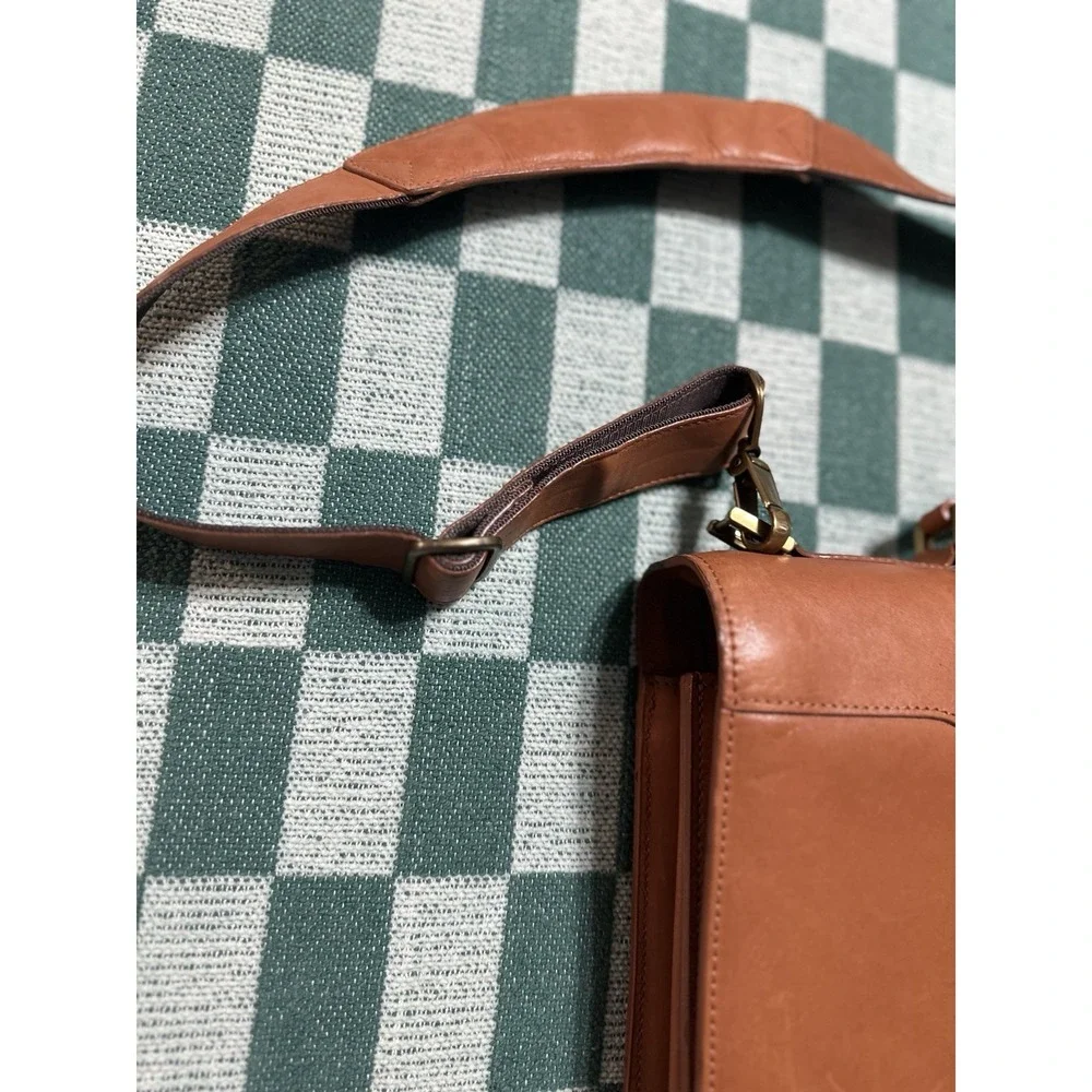 Hartmann Belting Leather Flapover Messenger‎ Double Gusset Briefcase Attache Nos
